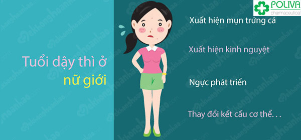 Những biến đổi sinh lý nữ của tuổi dậy thì.