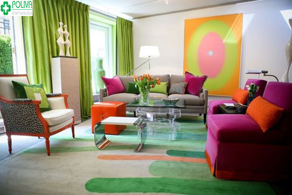 Nên phối màu sao cho hài hòa với màu sơn tường, nội thất trong nhà