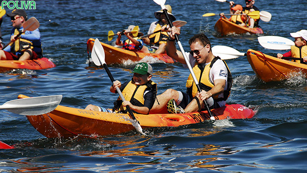Chèo thuyền kayak được rất nhiều du khách yêu thích.