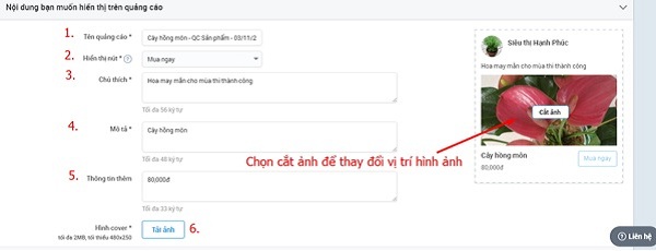 Hãy viết đầy đủ tên quảng cáo, chú thích và mô tả cho mặt hàng cần quảng cáo