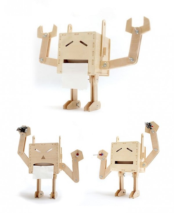 Mẫu hộp đựng giấy hình những chú robot rất dễ thương và thu hút các em nhỏ
