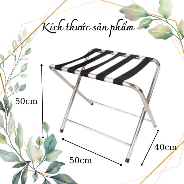 Kích thước kệ để vali khách sạn inox