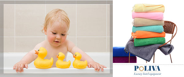 Khăn tắm do Poliva cung cấp chất lượng tốt, thân thiện với làn da nhạy cảm của trẻ em
