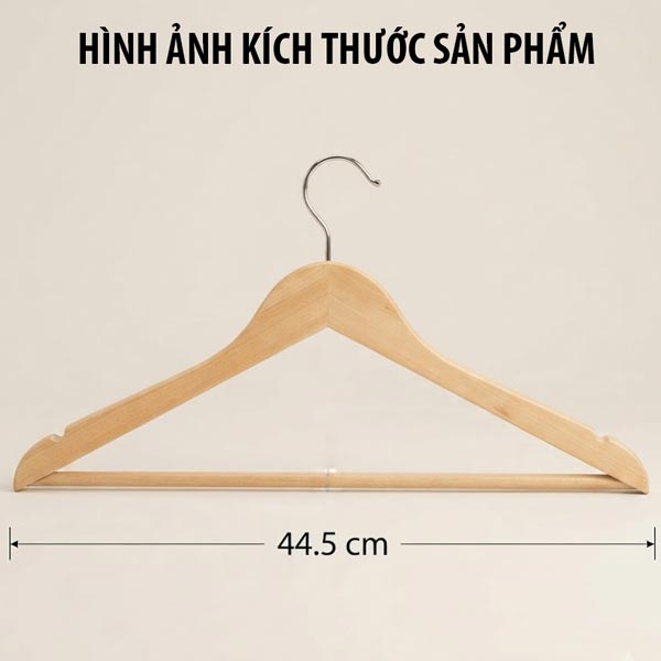 Kích thước móc treo quần áo gỗ của Poliva