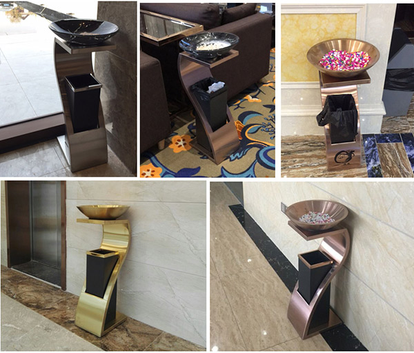 Các mẫu thùng rác đặt tại sảnh, khu vực thang máy tòa nhà, khách sạn