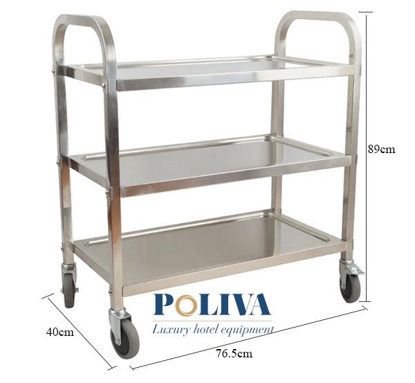 Xe đẩy inox có kích thước đa dạng