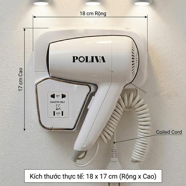 Kích thước máy sấy tóc khách sạn
