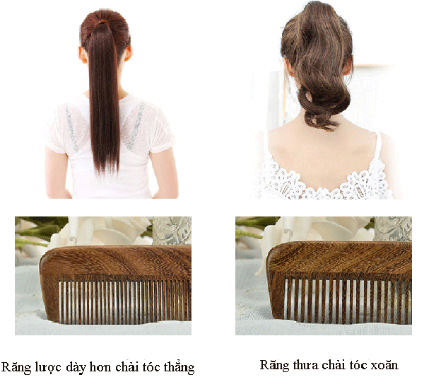 Dùng lược chải tóc cho nhiều loại tóc khác nhau