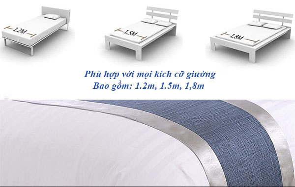 Kích thước tấm trang trí giường đa dạng, phù hợp với nhiều kích cỡ giường