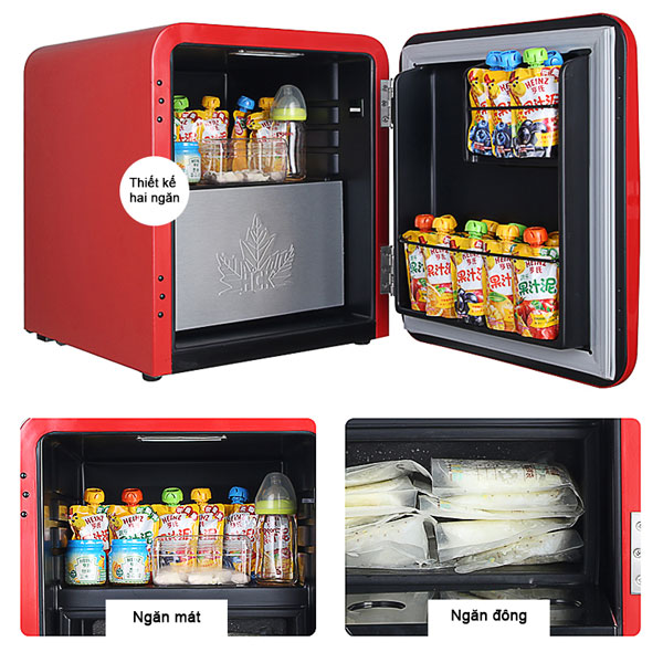 Tủ lạnh mini được trang bị hai ngăn tiện dụng 