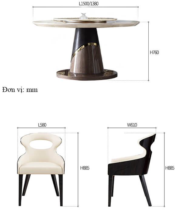 Kích thước bàn và ghế nhà hàng 