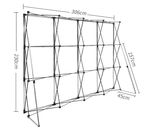 Kích thước của khung backdrop di động mạng nhện