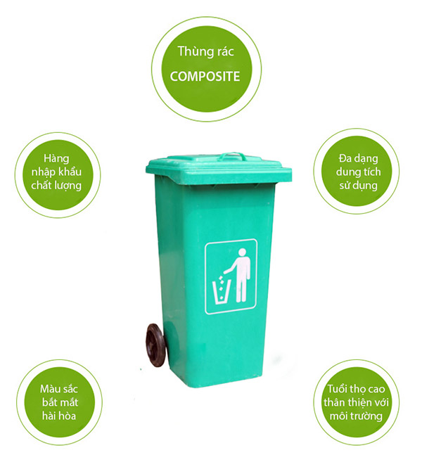 Chất liệu thùng rác từ nhựa composite - nhựa sợi thủy tin cứng bền và an toàn với người sử dụng