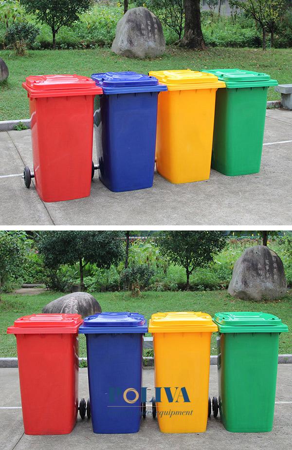 Hình ảnh thực tế các màu sắc của mẫu thùng đựng rác 240l