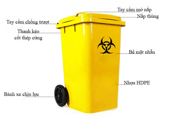 thùng đựng rác y tế 120l
