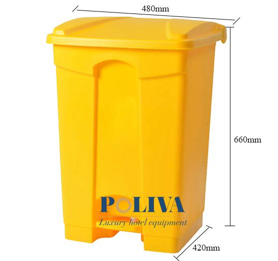 Kích thước thùng rác y tế màu vàng