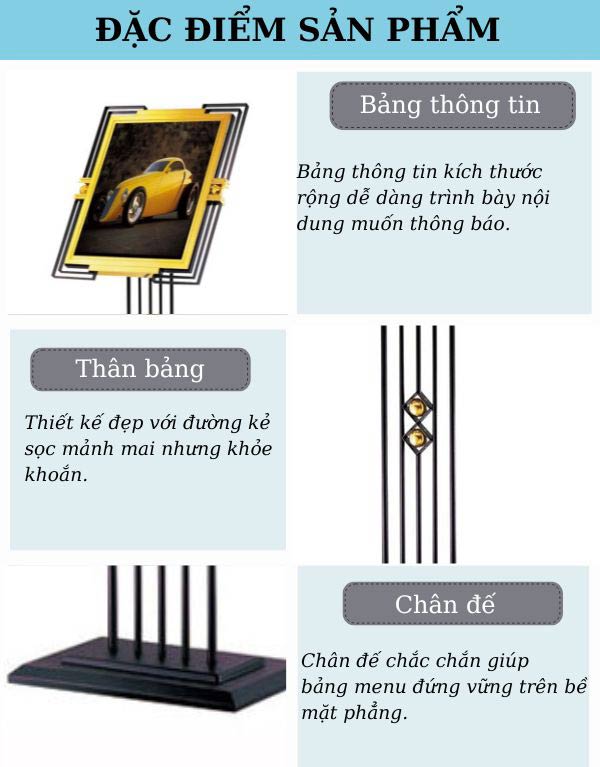 Đặc điểm thiết kế bảng thông tin men