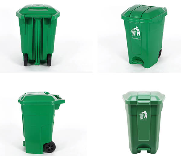 Hình ảnh các góc của thùng đựng rác nhựa