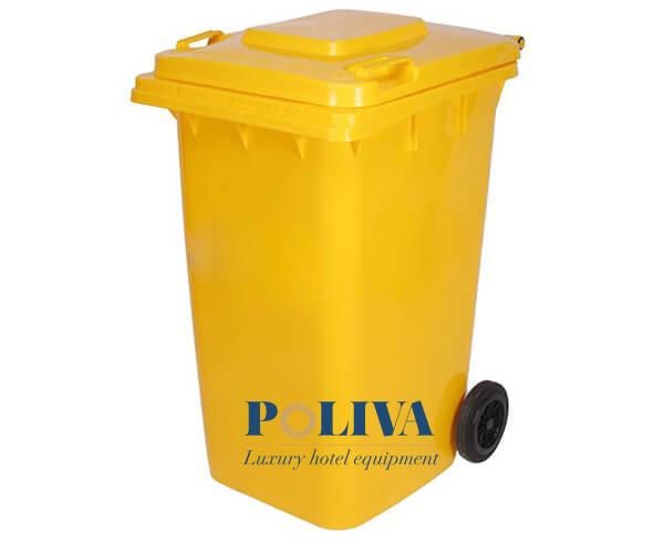 Màu vàng bắt mắt của thùng rác nhựa 120L