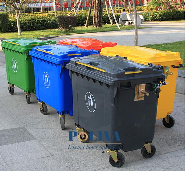 Thùng rác 660l - dung tích lớn giúp chứa được nhiều rác thải