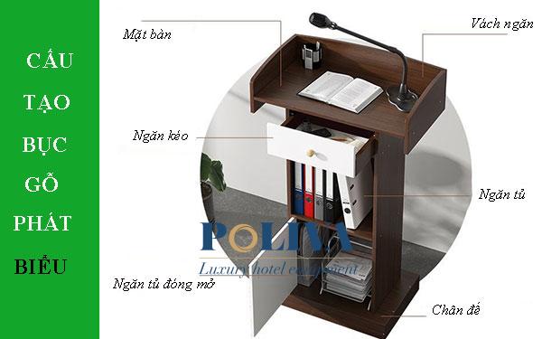 Bục gỗ phát biểu hội nghị: Cấu tạo và lưu ý khi sử dụng