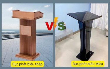 Phân khúc giá tầm trung: Chọn bục phát biểu bằng thép hay Mica?