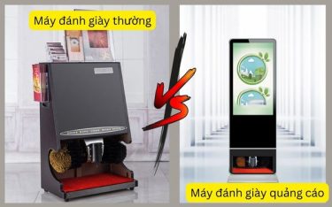 So sánh máy đánh giày tự động loại thường và loại màn hình quảng cáo