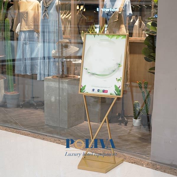 Bảng welcome inox mạ vàng - Bảng chào khách sạn - Bảng menu