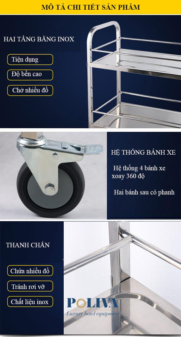 Ảnh mô tả chi tiết xe đây 2 tầng inox