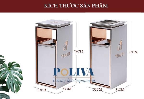 Hình ảnh kích thước thùng rác khách sạn 