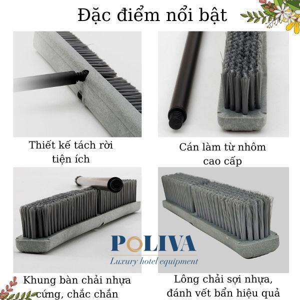 Ảnh mô tả một sốnhững đặc điểm nổi bật của bàn chải chà sàn công nghiệp