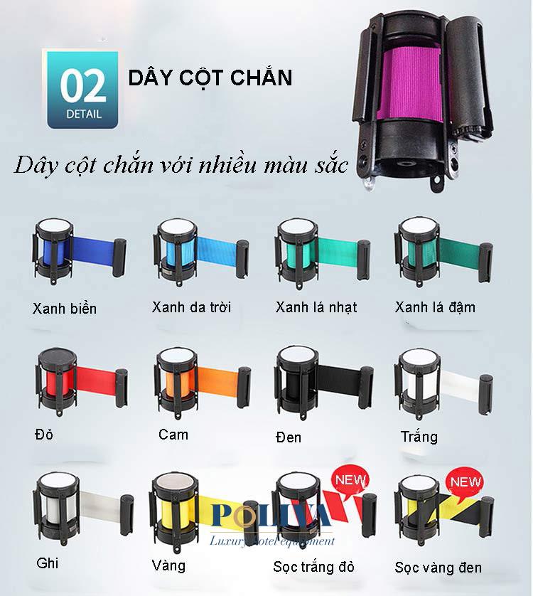 Dây kéo cột chắn đa dạng màu sắc, kích thước, chất liệu bền bỉ