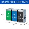 Thùng rác 3 ngăn inox ngoài trời