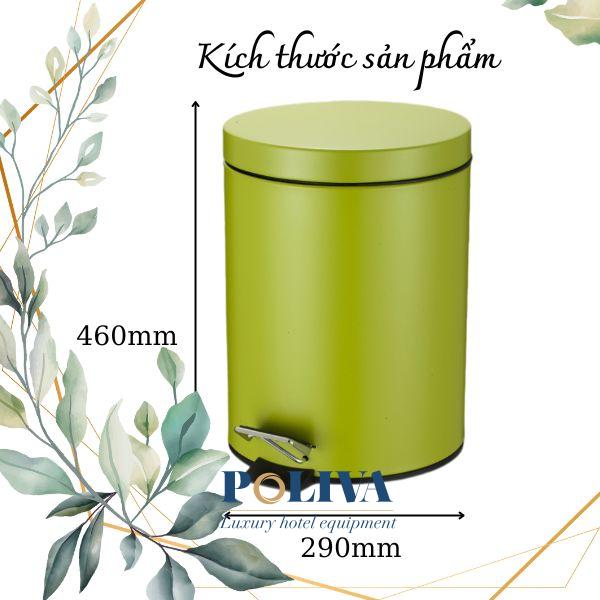 Hình ảnh kích thước thùng rác đạp chân inox