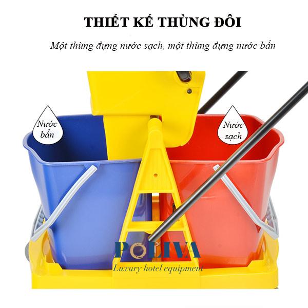 Xe vắt nước đôi lau sàn thiết kế thông minh tiện dụng mọi không gian