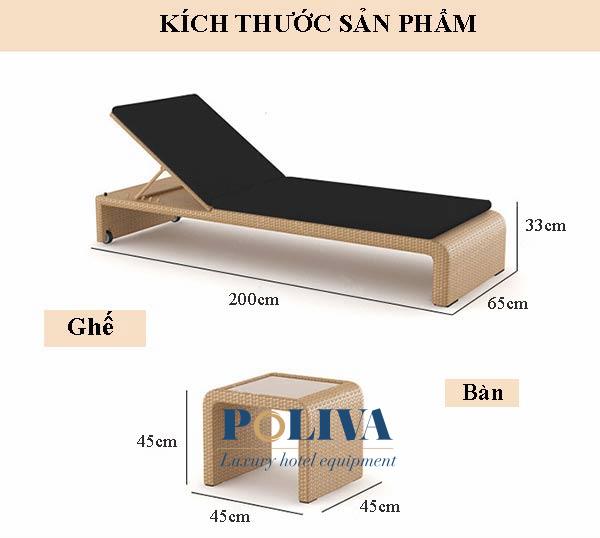 Hình ảnh kích thước ghế bể bơi giả nan mây