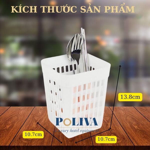 Hình ảnh kích thước giỏ để đũa thìa bằng nhựa