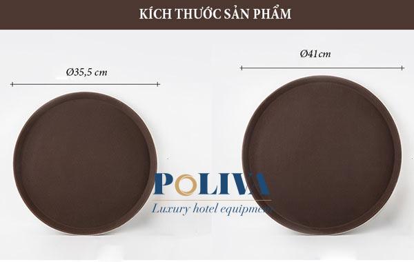 Hình ảnh kích thước của khay tròn phục vụ trống trượt