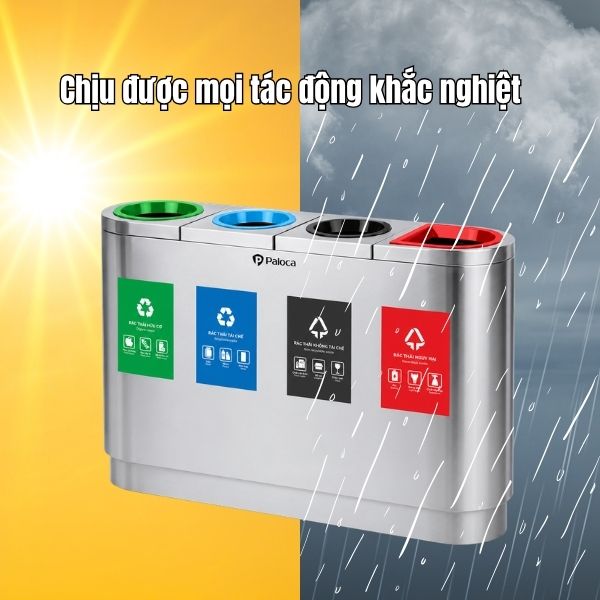 Thùng đựng rác ngoài trời chịu đươc mọi yếu tố thời tiết