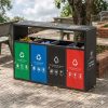 Thùng phân loại rác ngoài trời 4 ngăn