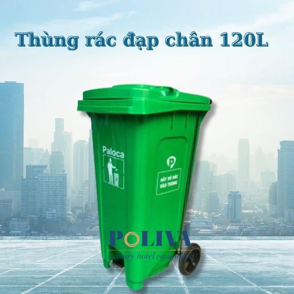 Thùng rác đạp chân 120l của poliva