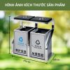 Thùng rác inox 2 ngăn có gạt tàn