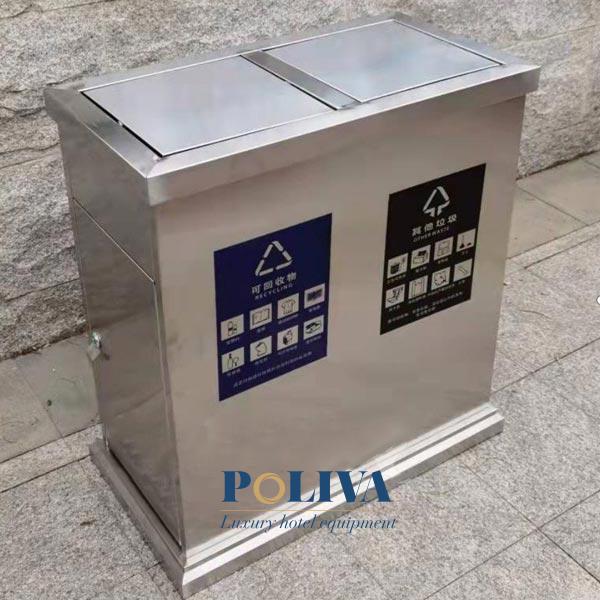 Thùng rác nắp lật tiện lợi khi sử dụng, bảo đảm vệ sinh