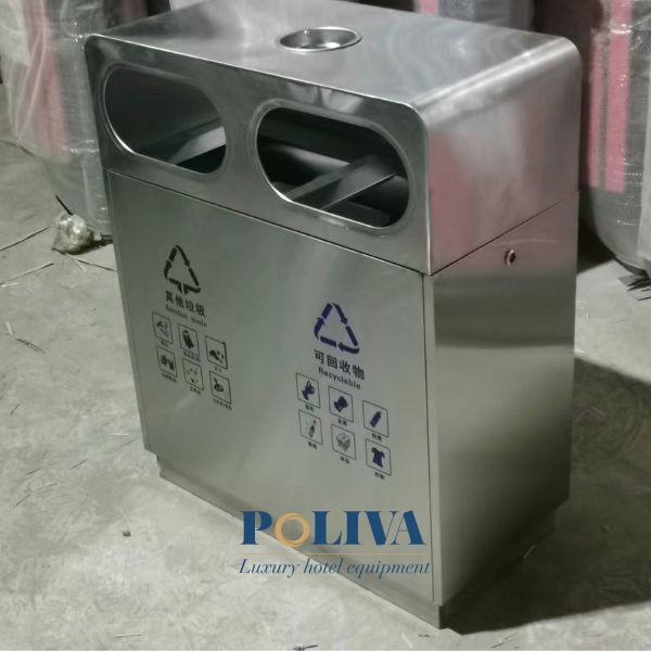 Thùng rác ngoài trời chất liệu inox chống gỉ sét