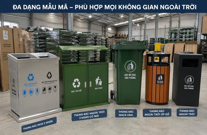 Poliva chuyên cung cấp các loại thùng rác ngoài trời, thùng rác công cộng với giá tốt