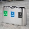 Thùng phân loại rác 3 ngăn inox