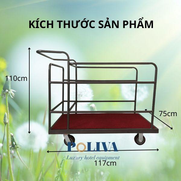 Hình ảnh kích thước của xe đẩy bàn xoay khách sạn