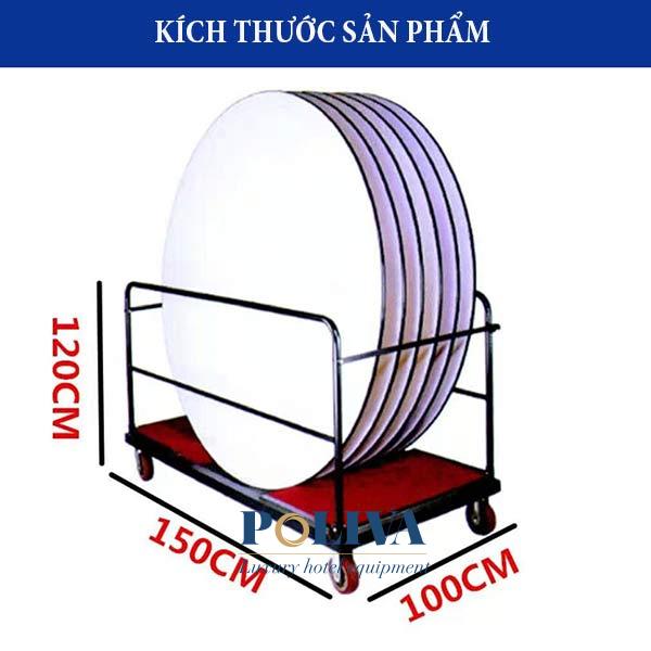 Hình ảnh kích thước xe chở mâm kính tròn 