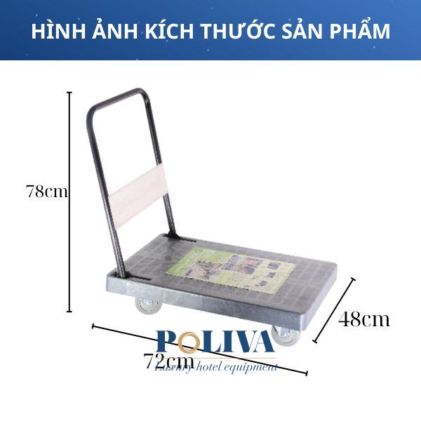 Hình ảnh mô tả kích thước của xe đẩy hàng