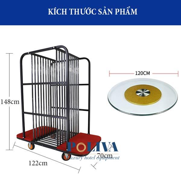 Hình ảnh kích thước xe chở mặt bàn tròn khách sạn